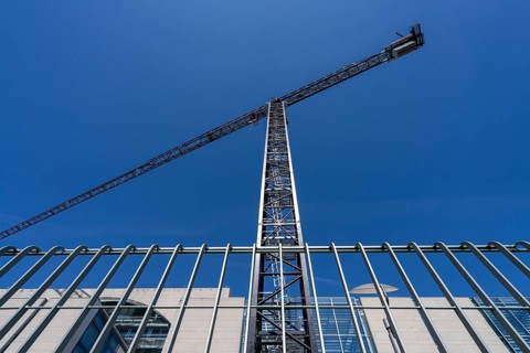 Construction work on the Federal Chancellery in Berlin's government district, Germany