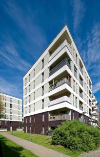 Modern residential complex, apartment building, modern living, new building, Leipzig-Plagwitz,