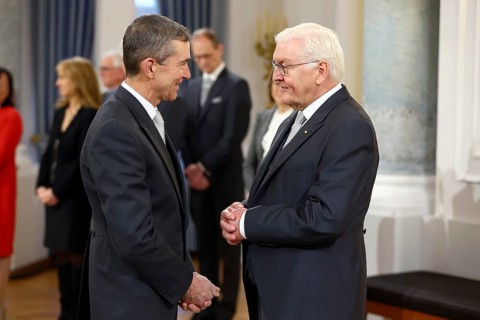 Andrew Jonathan Mitchell Great Britain is received by Frank-Walter Steinmeier (President of the