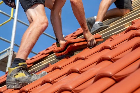 Roofing work, re-roofing of a tiled roof in the Palatinate