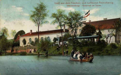 Historical postcard, picture postcard, spa town of Tschicherzig in Silesia, today Cigacice in