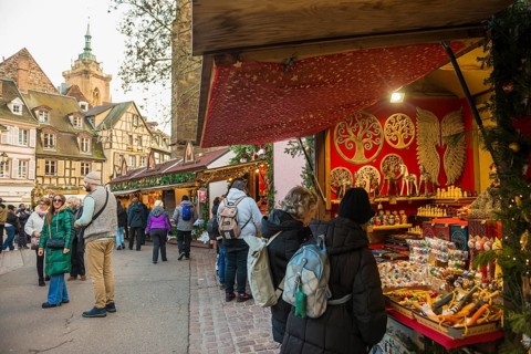 Christmas market, Old Town, Colmar, Haut-Rhin, Alsace, France