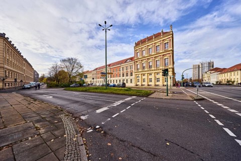 Historic residential building, architect Georg Christian Unger, historic town house, façade with