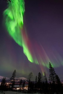 Northern Lights (Aurora borealis), Gällivare, Norrbotten, Lapland, Sweden, December 2024