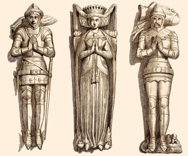 Epitaphien, englische mittelalterliche Kostüme, 15. Jahrhundert