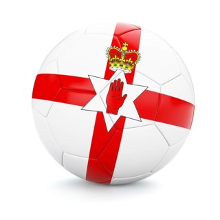 3d rendering of Northern Ireland soccer football ball with flag isolated on white background