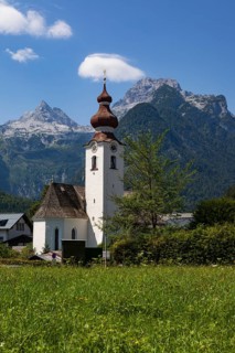 Parish church Lofer with Loferer Steinberge, Saalachtal, Pinzgau, Land Salzburg, Austria