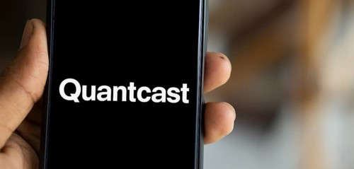 Quantcast logo is displayed on smartphone. Quantcast is an American technology company