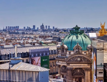 Parisian skyline with striking architectural features and domes, Paris