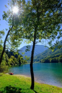 Freibach Reservoir, Zell-Homölisch, near Sankt Margareten im Rosental, Carinthia, Austria