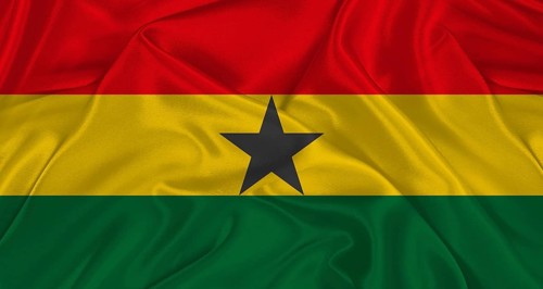 Ghanaian flag with fabric texture. Realistic flag of Ghana waving, National flag