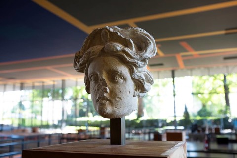 Sculpture in the Vesunna Museum, Périgueux, Dordogne Department, Nouvelle-Aquitaine Region,