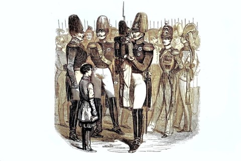 The Easter kiss, portrayed is the custom of the triple brotherly kiss for Easter, which was