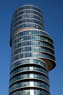 The Exenterhaus, high-rise office building on top of an air raid shelter, landmark, Bochum, Ruhr