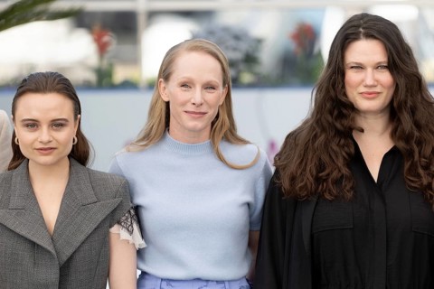 Cannes, France - 15.5.2024: Lena Urzendowsky, Susanne Wüst and Mascha Schilinski during the