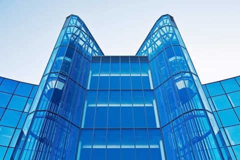 Modern, mirrored glass architecture, Prinzenpark, architect Walter Brune, Düsseldorf, North