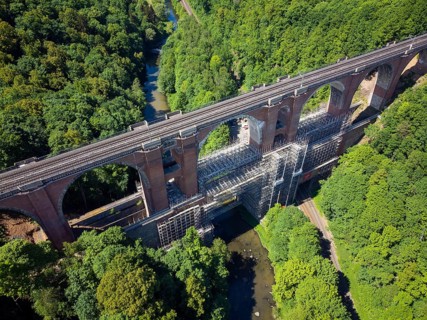 The Elstertalbrücke is a railway bridge in the Vogtland district of Saxony. It carries the