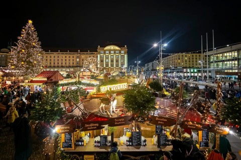 The Dresden Striezelmarkt is a Christmas market in Dresden. It has been held in Advent since 1434,