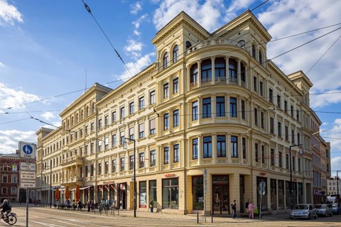 Görlitz old town splendid Wilhelminian style house on Postplatz, Görlitz, Saxony, Germany