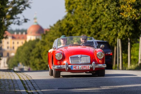 The route of the Sachsen Classic also led past Motitzburg Castle, Moritzburg, Saxony, Germany