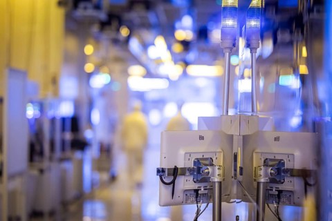 Clean room of Infineon Technologies AG's new Smart Power Fab in Dresden on June 10. The Smart Power