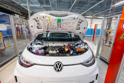 Electric car production in the assembly halls of VW in Zwickau, Zwickau, Saxony, Germany