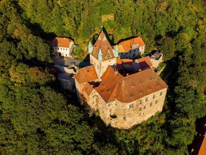 Kuckuckstein Castle in Liebstadt in Saxony is situated on a rocky outcrop above the Seidewitz river