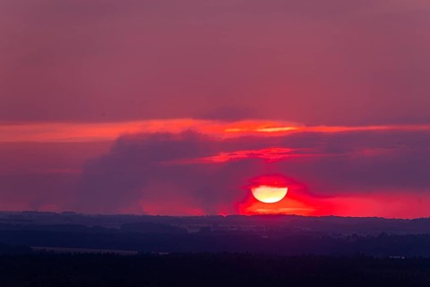 A large forest fire covering an area of 200 hectares is currently raging in the Gohrischheide