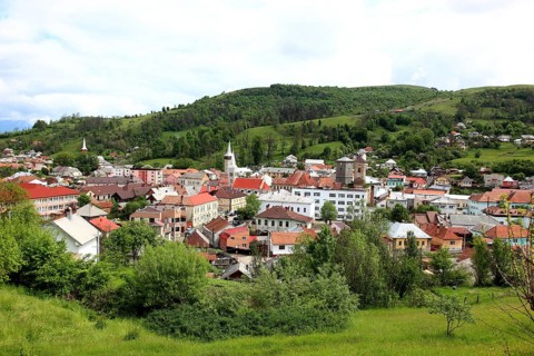 View of the city of Abrud, Abrudbanya, also Großschlatten, a town in Alba County, Transylvania,
