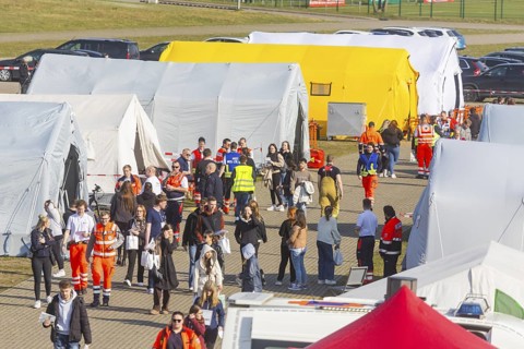 The aim was to train the cooperation of all organisations involved in emergency response. On site,