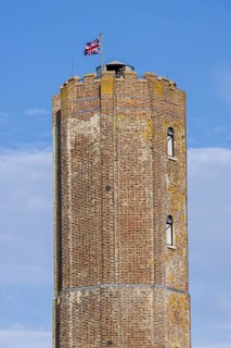 Flag, Union Jack, Naze Tower, The Naze Nature Reserve, Walton-on-the-Naze, England, Great Britain