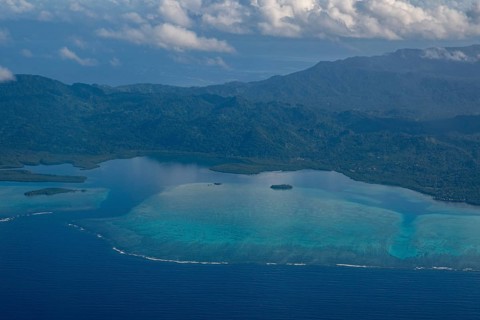 Aerial of Vanua Levu, Fiji, South Pacific