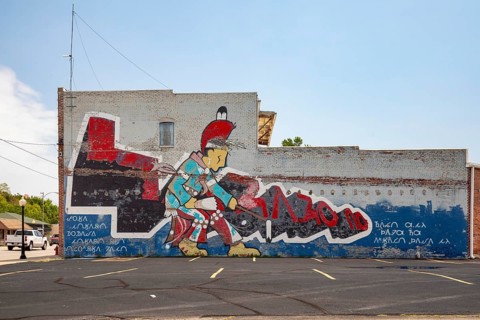 Osage Nation, Oklahoma, A mural in the Osage town of Pawhuska