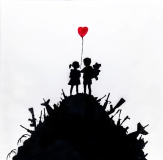 Banksy - Kids On Guns, 2004, exhibition The World of Banksy