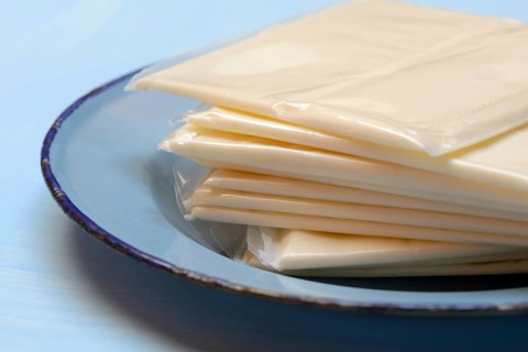 Processed cheese, processed cheese slices packed in plastic
