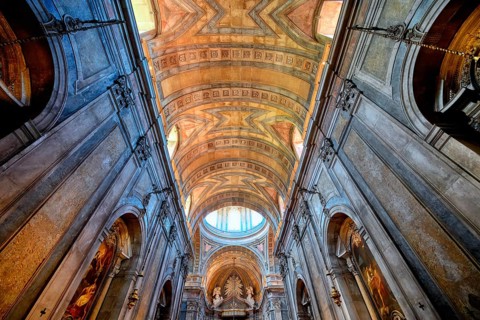 Estrela Basilica and Convent of the Most Sacred Heart of Jesus, Central nave and ceiling, Lisbon,