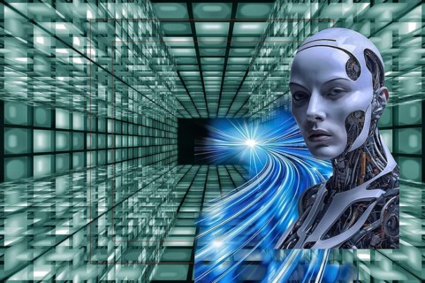 Icon photo, cyborg as a human, danger or opportunity, AI, ChatGBT, OpenAI, chatbot, questionable