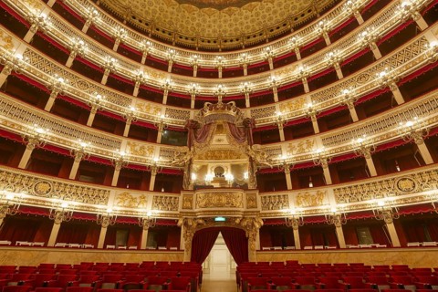 Real Teatro di San Carlo, magnificent interior, opera house from 1735, Naples, Province of