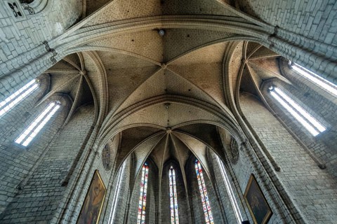 Villefranche de Rouergue. City of Art and History. Collegiale Notre Dame, Aveyron. Occitanie.