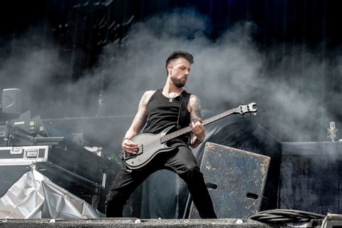 Lonny Eagleton, bass player of Black Veil Brides live at Rock im Park on Zeppelin Field in