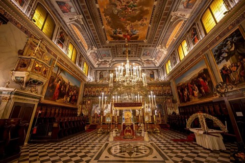 San Nicolò Greek Orthodox Church, interior view with chancel, Trieste, Friuli-Venezia Giulia