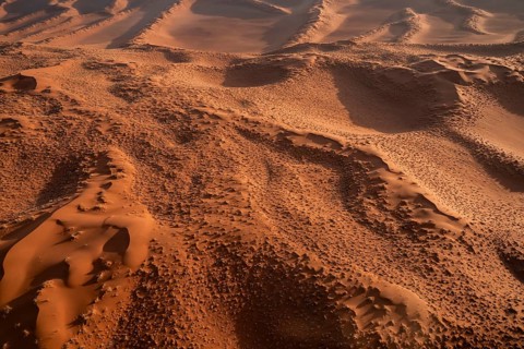Aerial view, detailed view of a sand dune in the Namib Desert, Namib Naukluft Park, Namibia