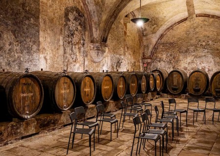 Interior view, wine cellar in Eberbach Abbey, opened on the occasion of the Princely Garden