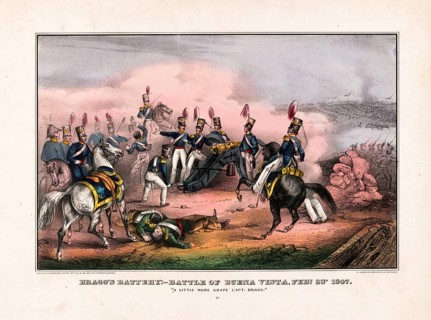 Bragg's Battery, Battle of Buena Vista, Feby 23 1847. Artillery scene from the Battle of Buena