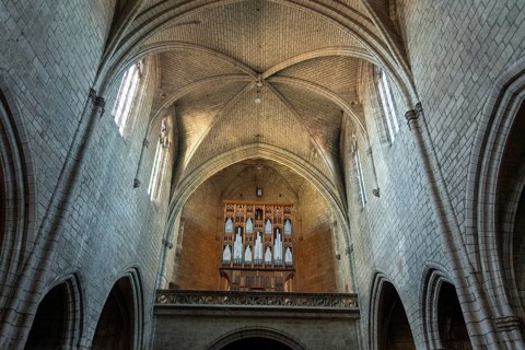 Villefranche de Rouergue. City of Art and History. Organ of collegiale Notre Dame. Aveyron.