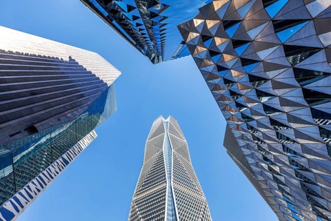 Riyadh Skyline KAFD King Abdullah Financial District Skyscrapers in Riyadh, Saudi Arabia