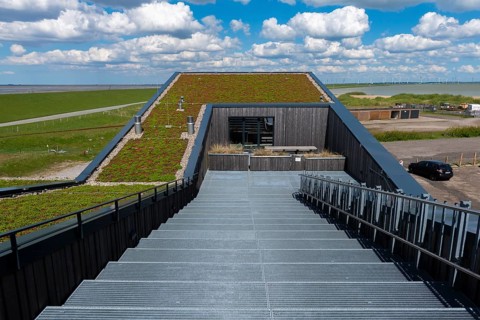 Wadden Sea protection station in the Beltringharder Koog nature reserve, North Frisia,