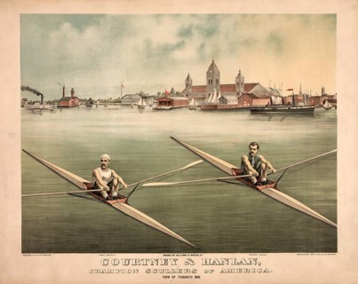 The American and Canadian rowing champions Charles E. Courtney (left) and Ned Hanlan (right), 1879,