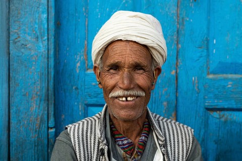 Portrait, friendly smiling elderly Nepalese, Hindu ethnic group, Simikot, Humla, Himalayas, western