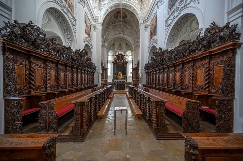 Choir stalls, end of the 17th century, in the Baumgartenberg Abbey and Parish Church, Gothic